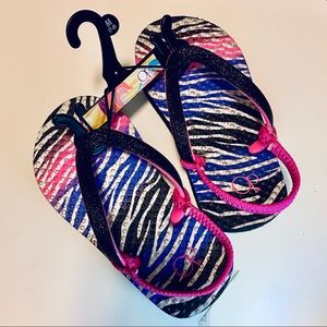 NWT OP! RARE Punk T-Girl Glitter Swim Sandal M 6-8